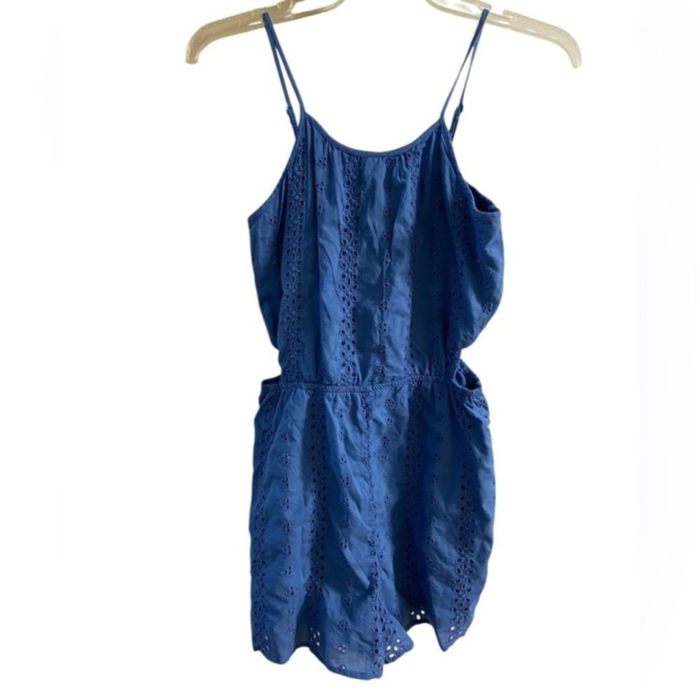 Abercrombie Kids Blue Romper eyelet sz15/16 NWT